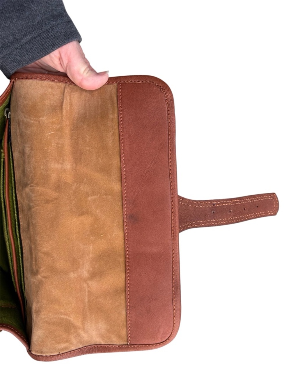 Cuero Genuine Leather Satchel / Briefcase • Brown • No Strap • Read Description - Picture 6 of 7